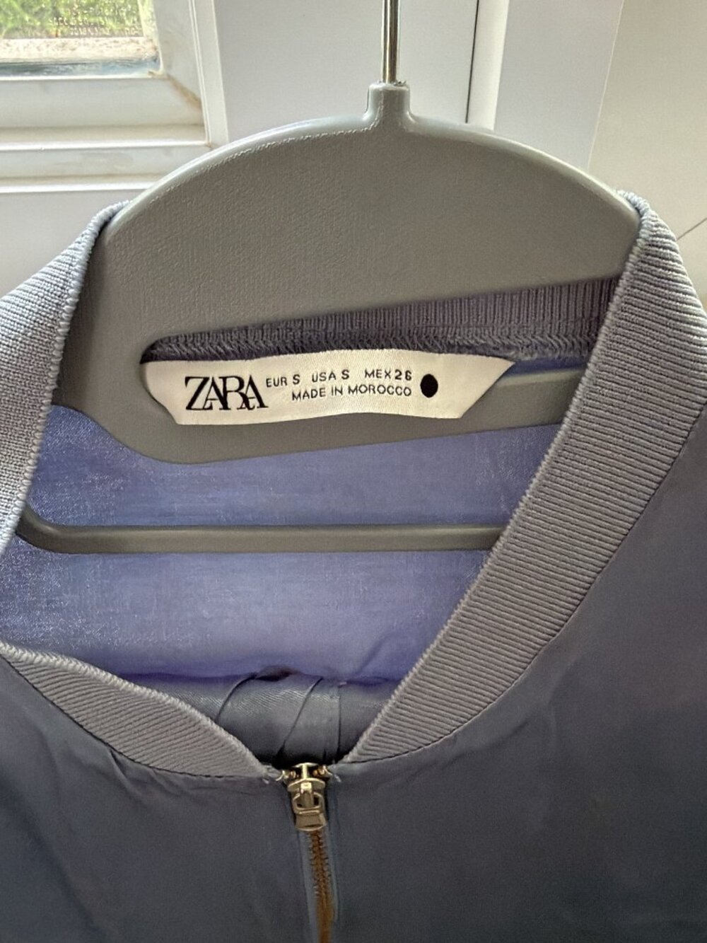 Zara Blue Satin Bomber Jacket & Cargo Pants Matching Set – Size Small
